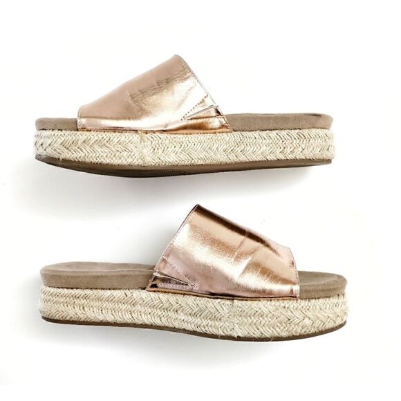 MADDEN GIRL ELTIE IN ROSE GOLD ESPADRILLES SANDALS SLIDES SHOES SIZE 8.5 - Picture 3 of 11